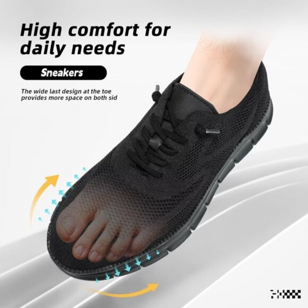 ⚡Men's 2 Black Mesh Casual Walking Business Oxfords Work Lightweight Sneakers - Picture 6 of 7